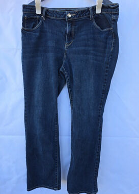 Apt 9 Jeans Womens 16 Bootcut Modern Fit Stretch Dark Wash Rhinestone Studded Y2